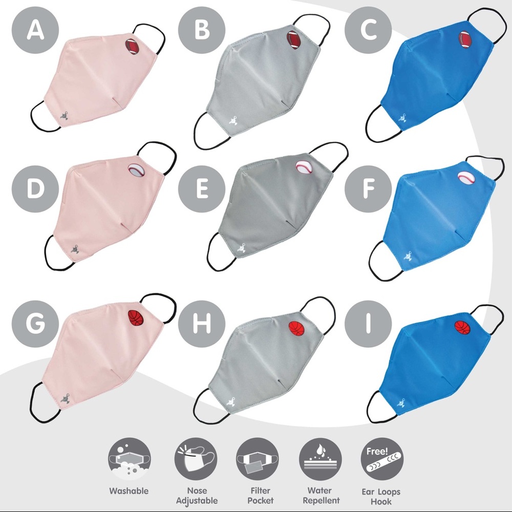 ⚾️🏈🏀Cotton face mask with Nose wire FilterPocket